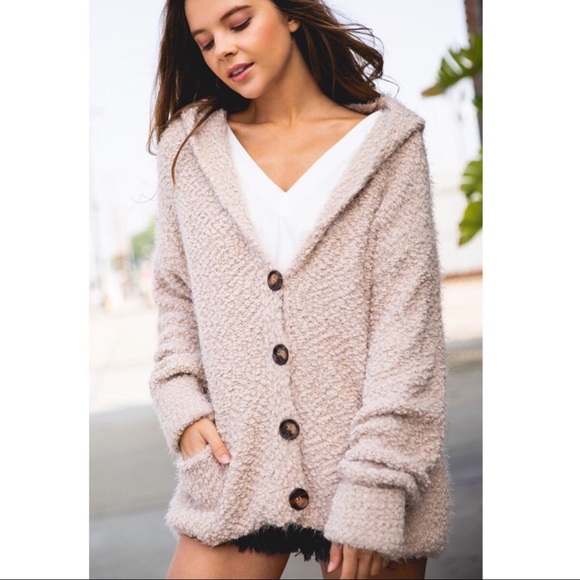 1 LEFT SALE‼️ Dakota Mohair Cardigan-Beige - Picture 2 of 6